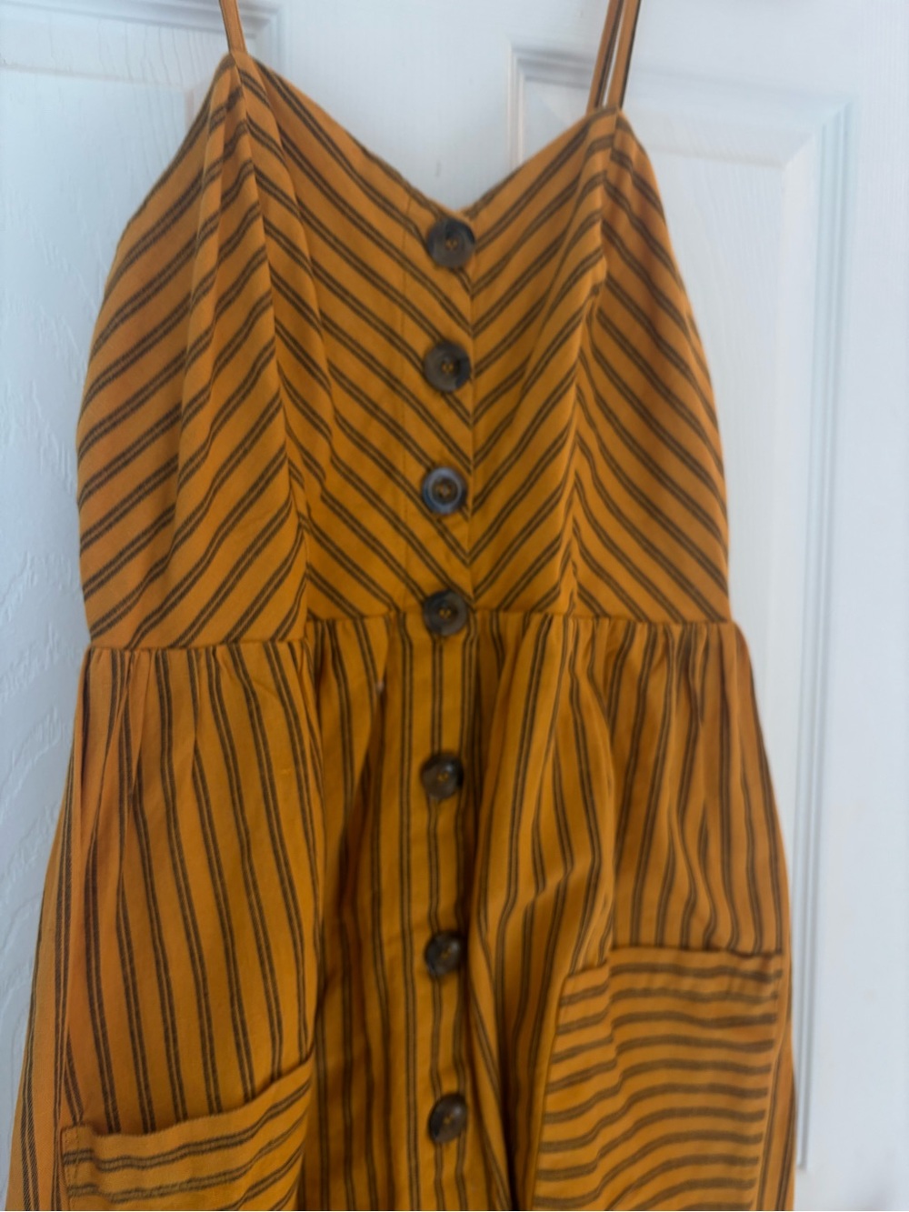 Japna Mustard Yellow Striped Midi Dress - Picture 3 of 6